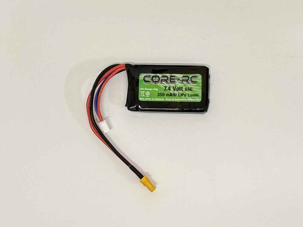 Core RC 350mAH 7.4V 2S 65C LiPo Pack [UK SUPPLY ONLY + 4.80 SURCHARGE]