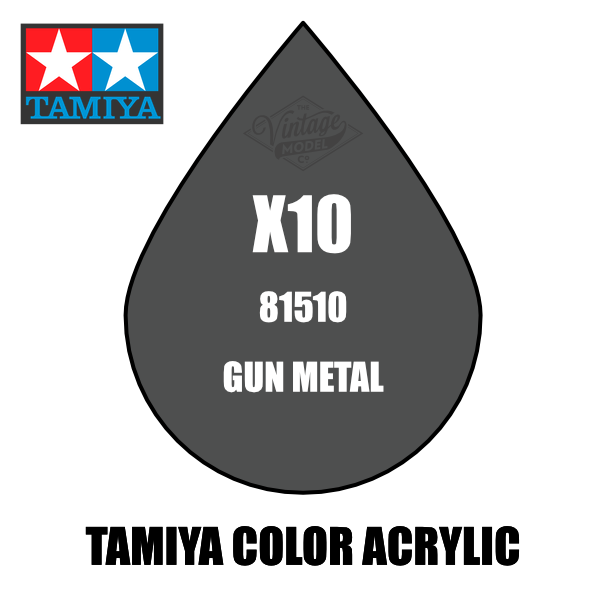 Tamiya Mini X-10 Metallic Gloss Gun Metal  10ml Acrylic Paint