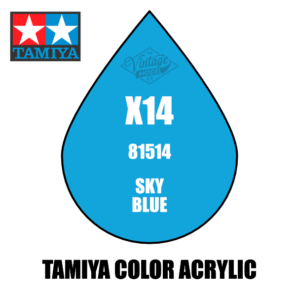 Tamiya Mini X-14 Gloss Sky Blue 10ml Acrylic Paint