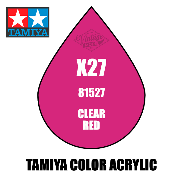 Tamiya Mini X-27 Clear Red 10ml Acrylic Paint