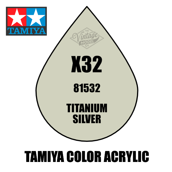 Tamiya Mini X-32 Metallic Gloss Titan Silver 10ml Acrylic Paint