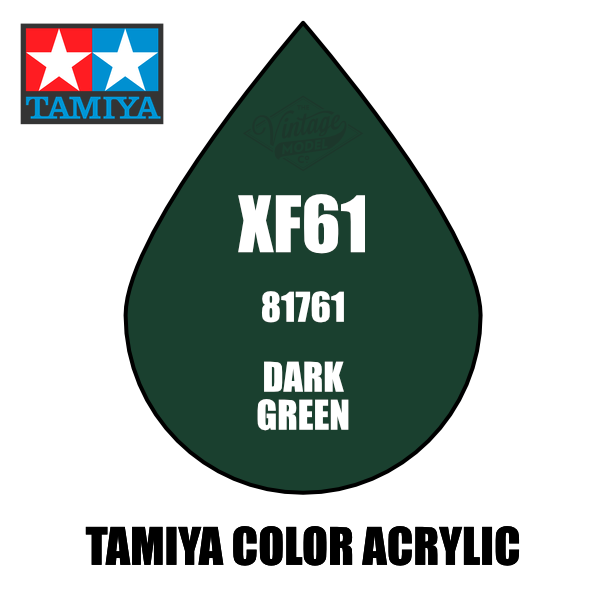 Tamiya Mini XF-61 Flat Dark Green 10ml Acrylic Paint
