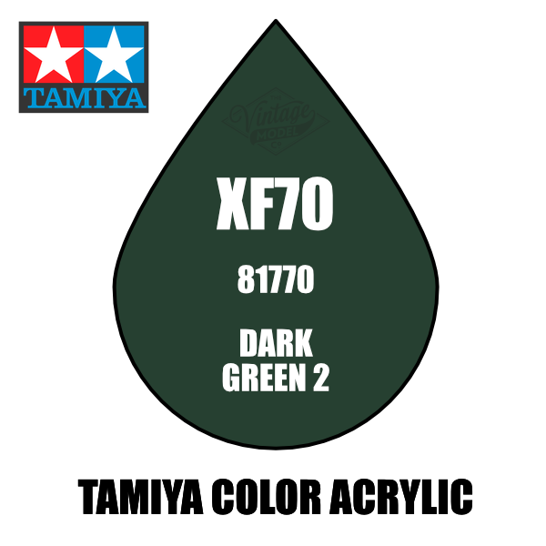 Tamiya Mini XF-70 Flat Dark Green 10ml Acrylic Paint