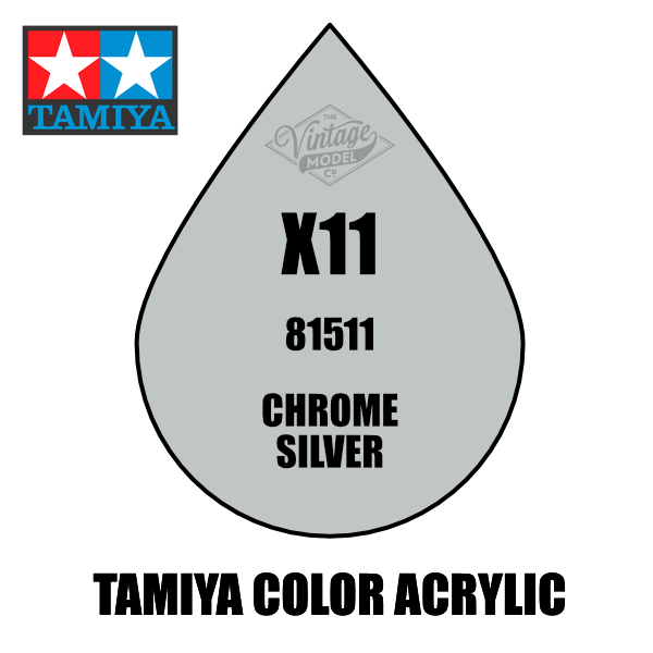 Tamiya Mini X-11 Metallic Gloss Chrome Silver  10ml Acrylic Paint