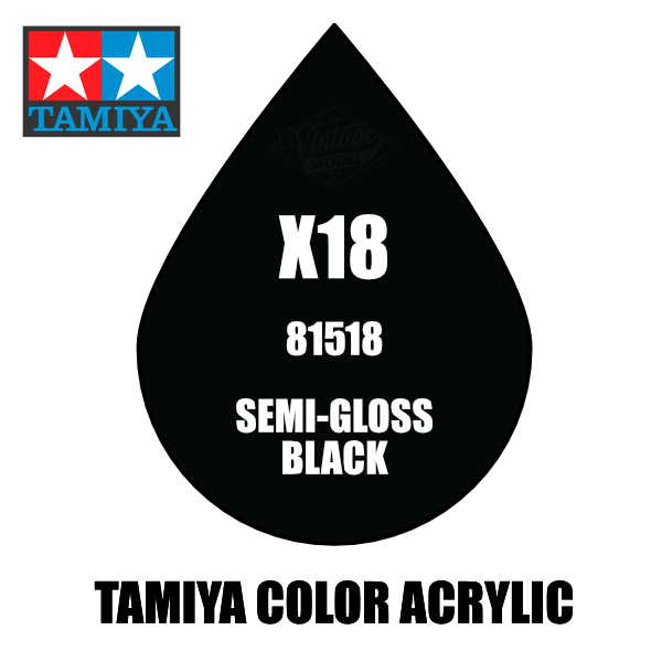 Tamiya Mini X-18 Semi Gloss Black 10ml Acrylic Paint