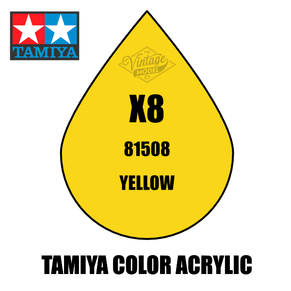 Tamiya Mini X-08 Gloss Lemon Yellow 10ml Acrylic Paint