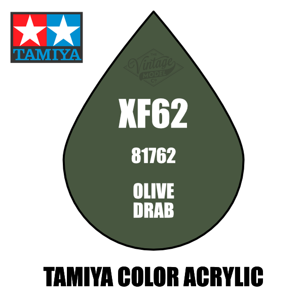 Tamiya Mini XF-62 Flat Olive Drab 10ml Acrylic Paint