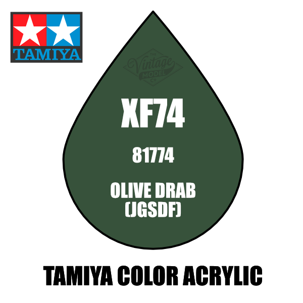 Tamiya Mini XF-74 Flat Olive Drab (JGSDF) 10ml Acrylic Paint